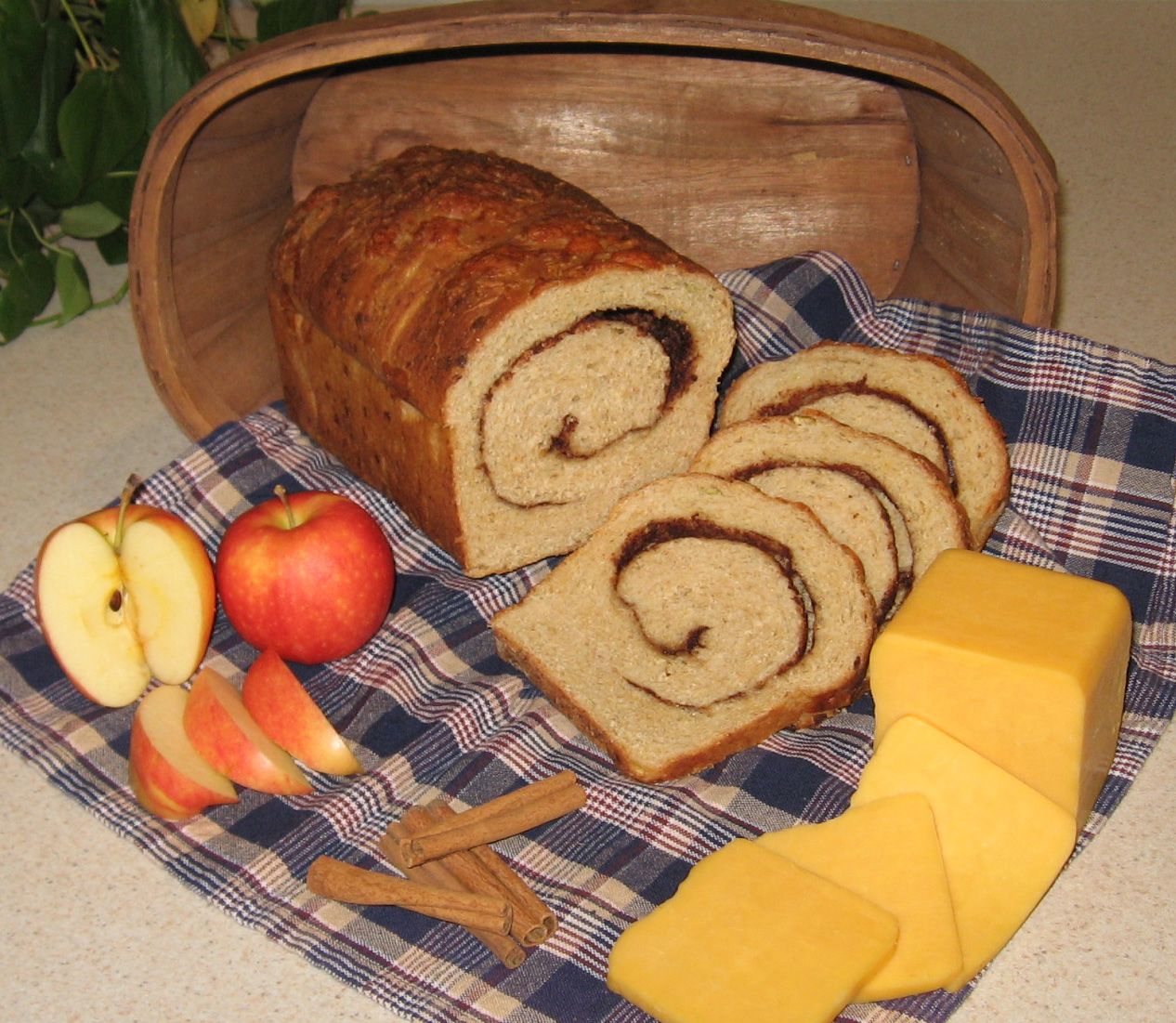 Cinnamon-Swirled Apple Cheddar Bread