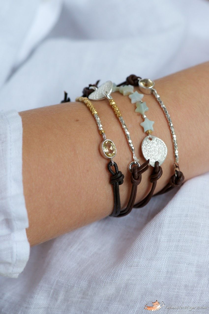 Leather Bracelet Tutorial With a Little Twist