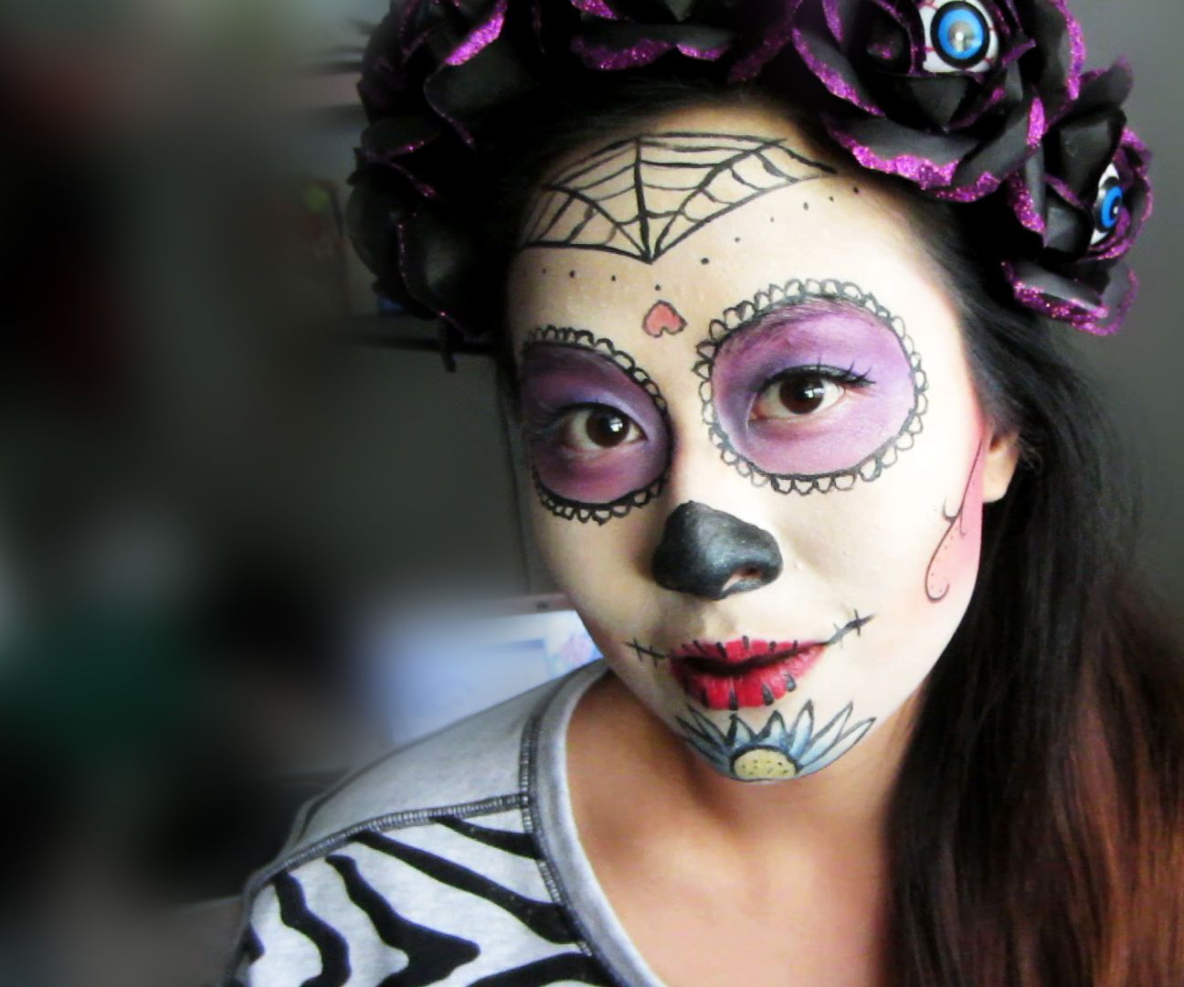 Sugar Skull Headband and Makeup