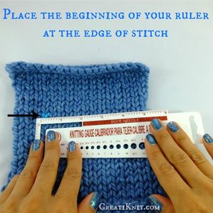 Place the Beginning of Your Ruler Measurement at the Outer Edge of the First Stitch