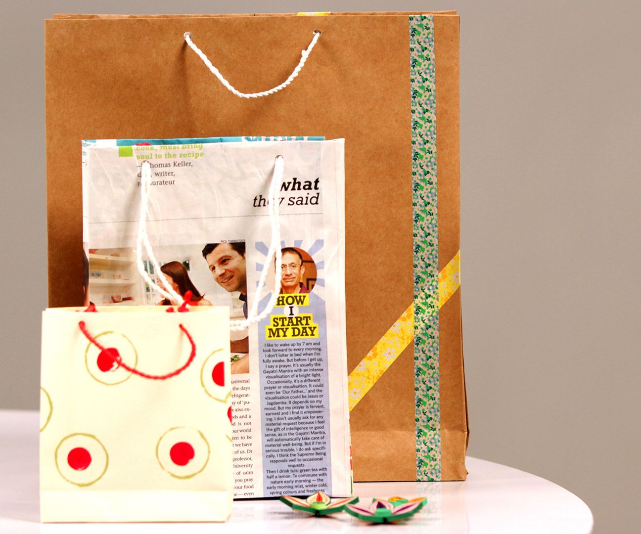 DIY : How to Make Paper Gift Bags | Easy Newspaper Craft Tutorial 