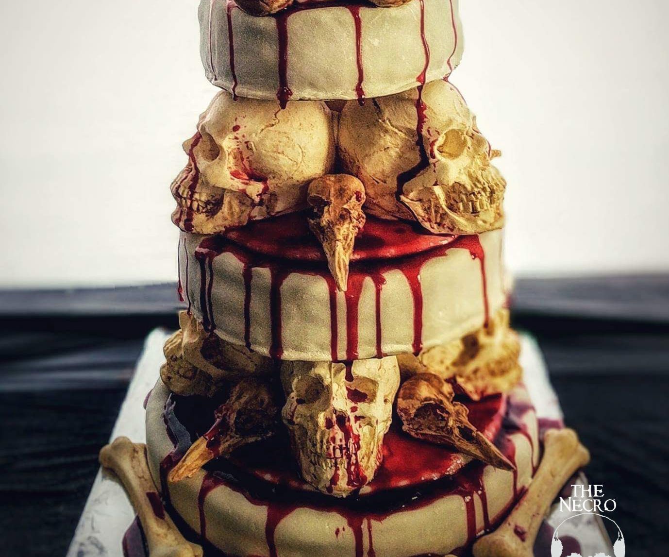 "The Bone Collector" Stacked Skull Cake