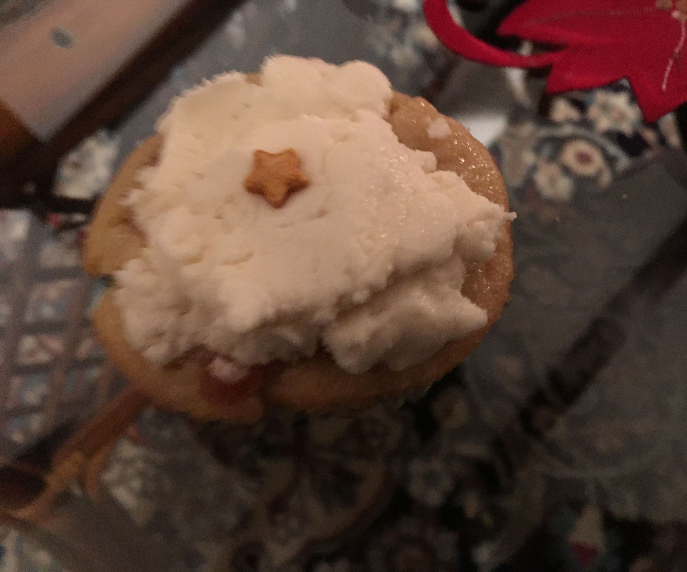 Vegan Vanilla Cupcakes With Pear Compote and Maple Frosting