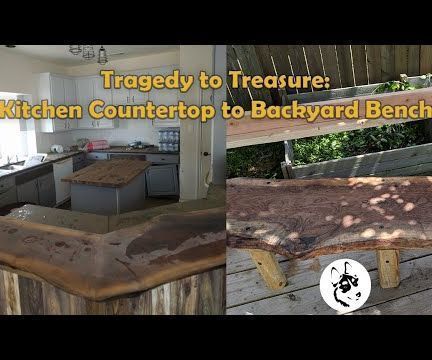 We Turned a Harvey Destroyed Live Edge Counter Top to a Bench!