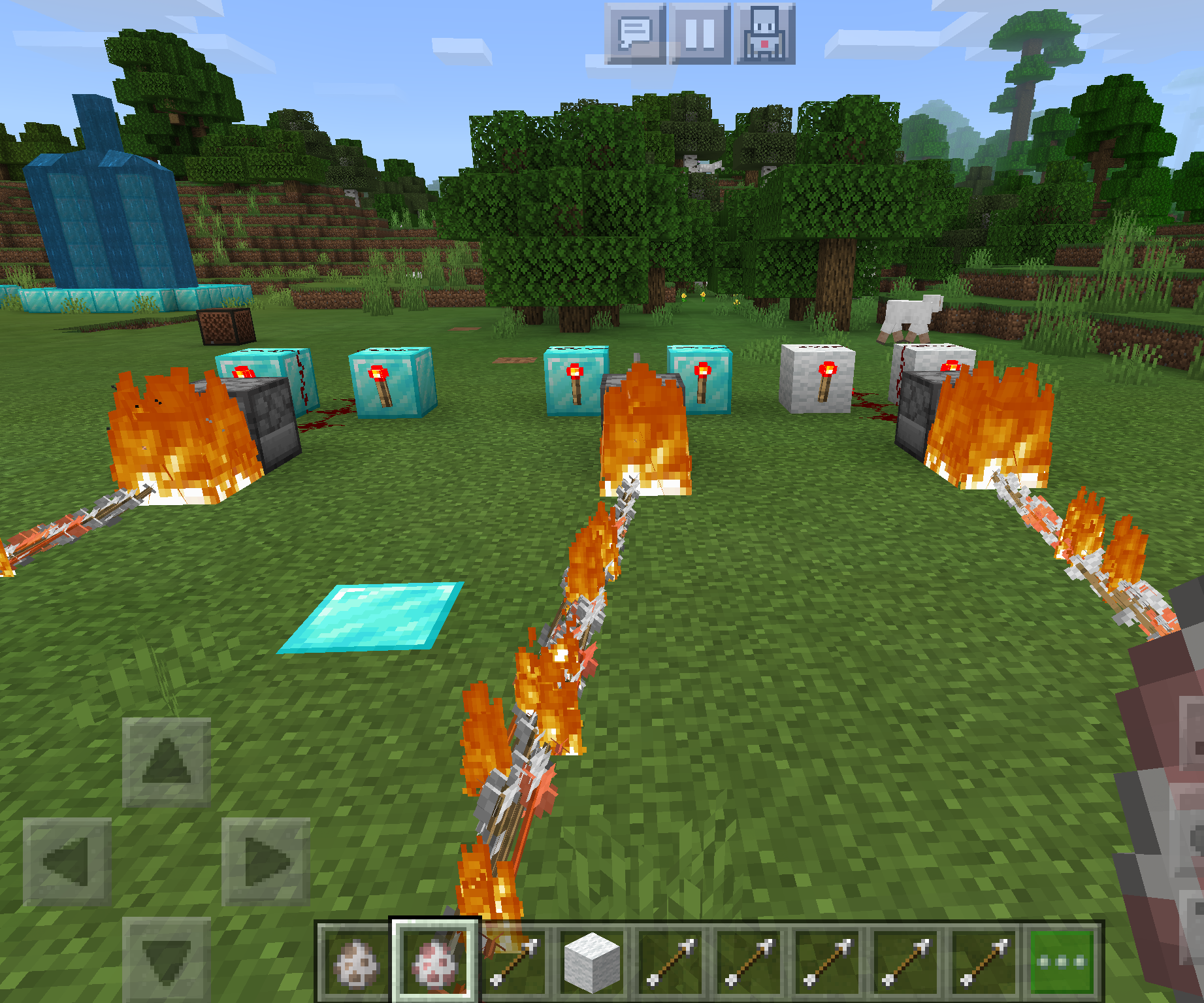Machine Gun That Shoots Burning Arrows in Minecraft 