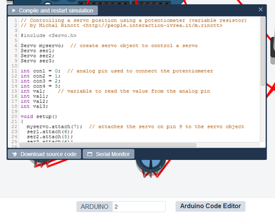 Beginner 123D Circuit Arduino Control Servos : 3 Steps - Instructables