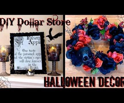 DIY Halloween Decor │ Dollar Store Goth Decor │ Skull & Rose Wreath
