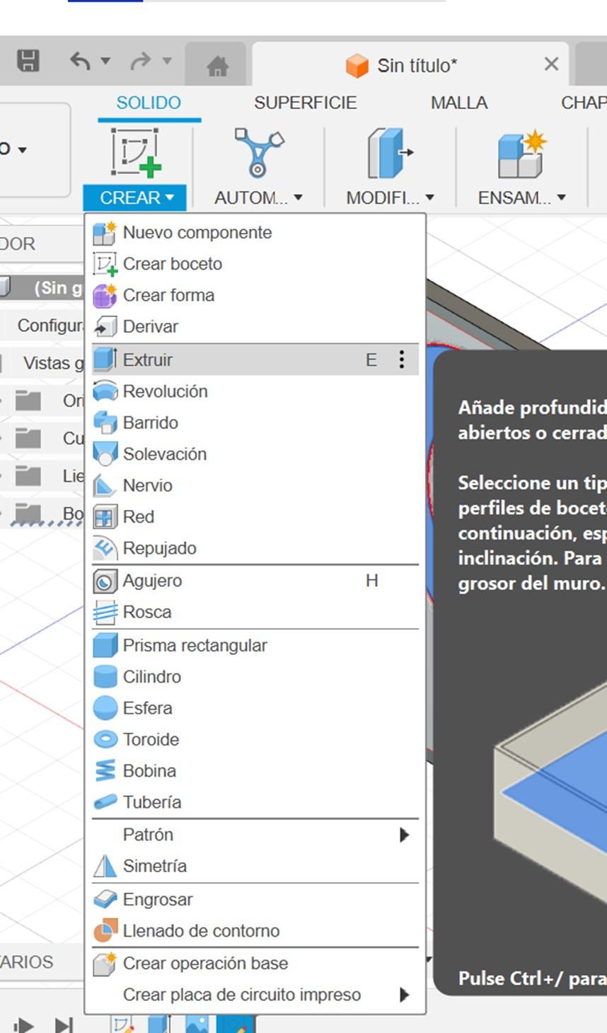 Extruir El Boceto Del Primer Relieve
