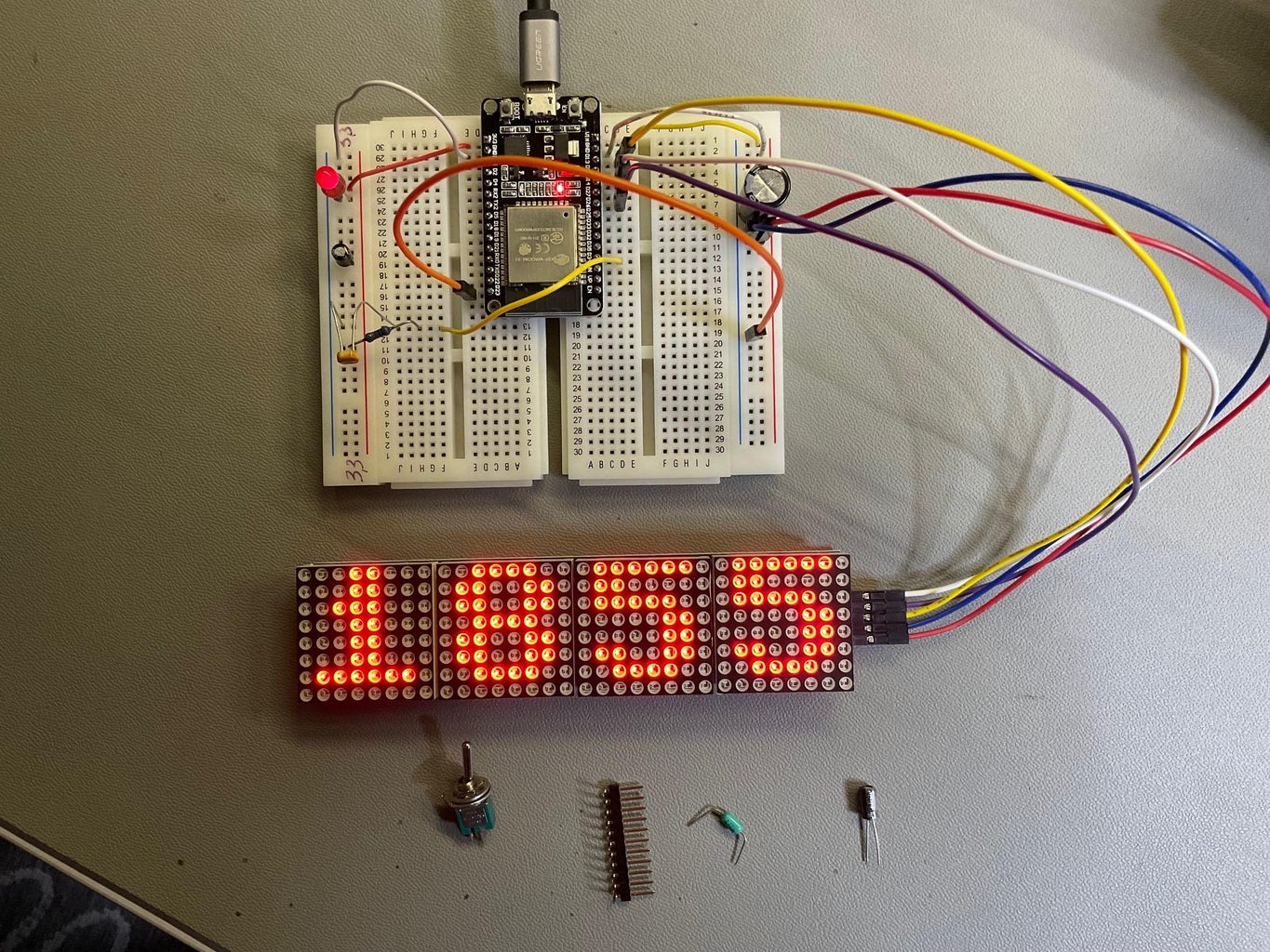 Simple LED Matrix Clock - Internet Time Synced - ESP32 Based : 3 Steps ...