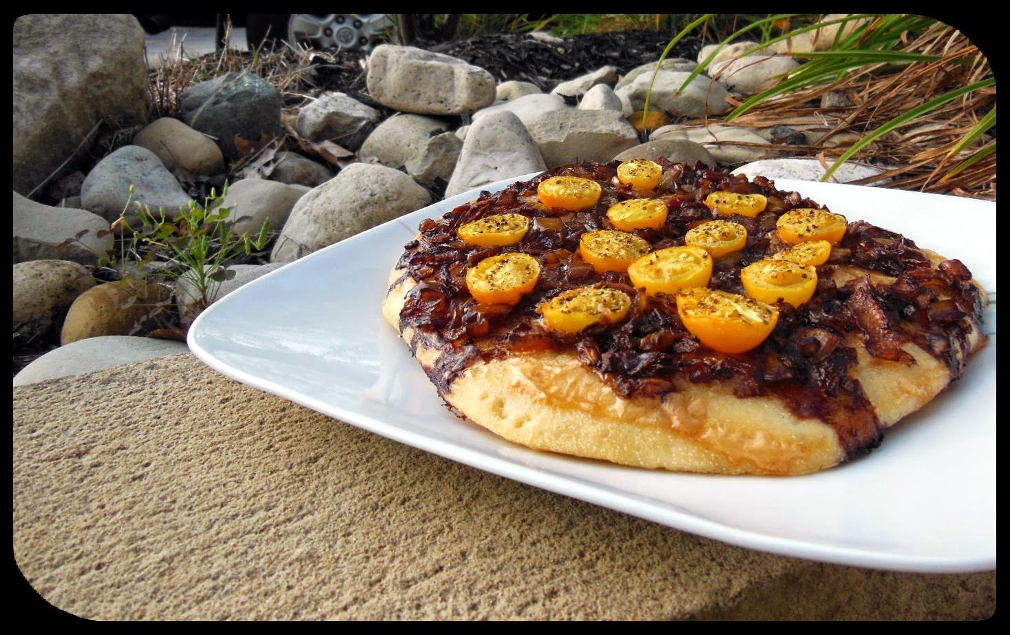 Onion Pizza With Delice De Bourgogne and Balsamic Caramelized Onions