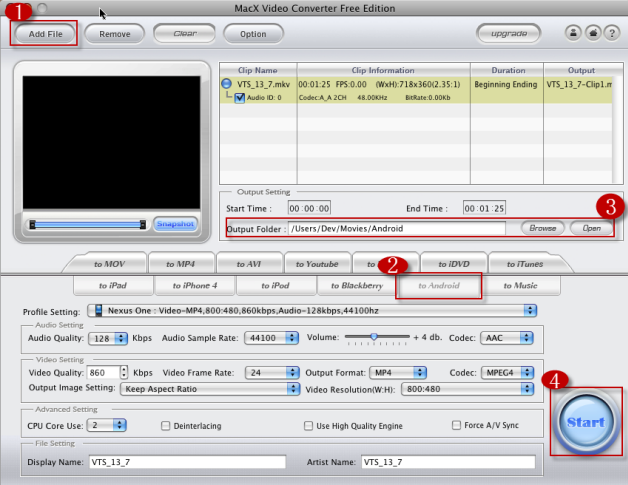 How to Free Convert MKV to Samsung Galaxy Tab on Mac