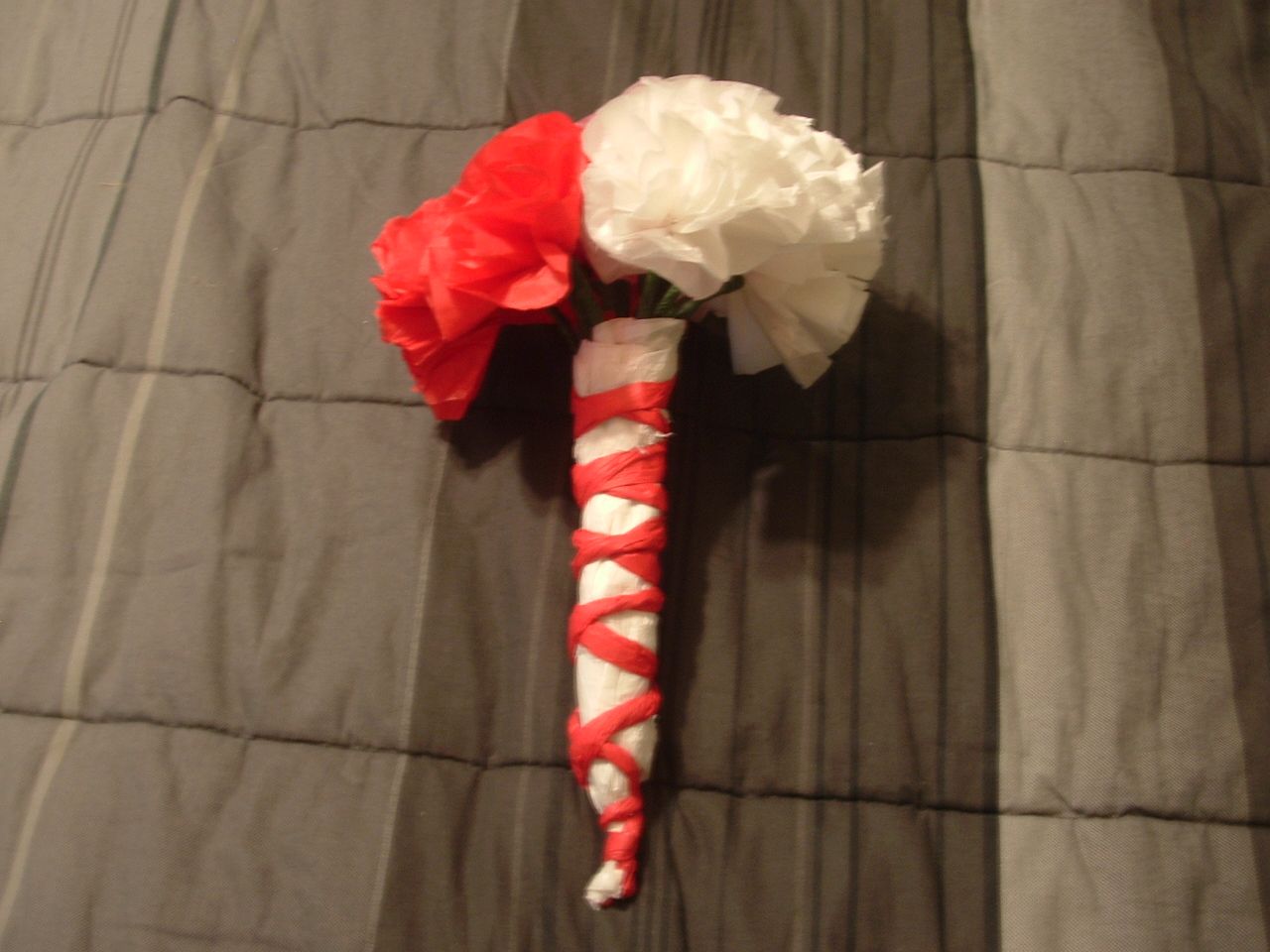 A dozen assorted valentine's carnations (by hand)