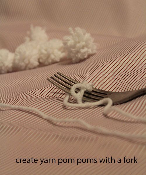 Create Yarn Pom Poms Using a Fork