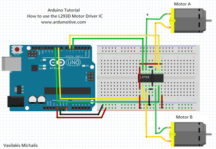 How to Use the L293D Motor Driver - Arduino Tutorial : 4 Steps (with ...
