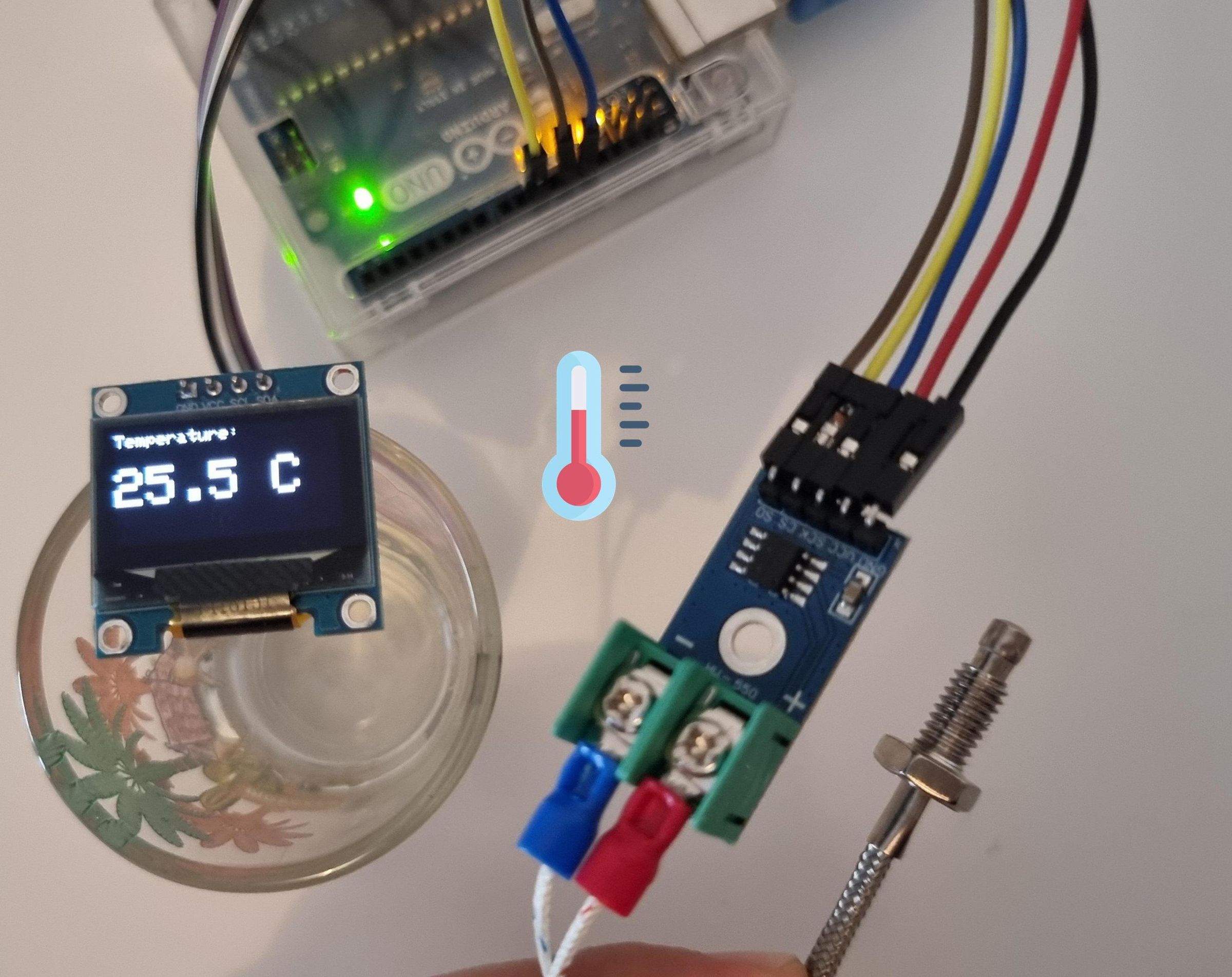 Arduino Thermometer With MAX6675 and OLED