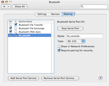 Create the Bluetooth Serial Port