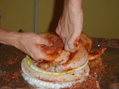 Rub the Spices on the Chicken