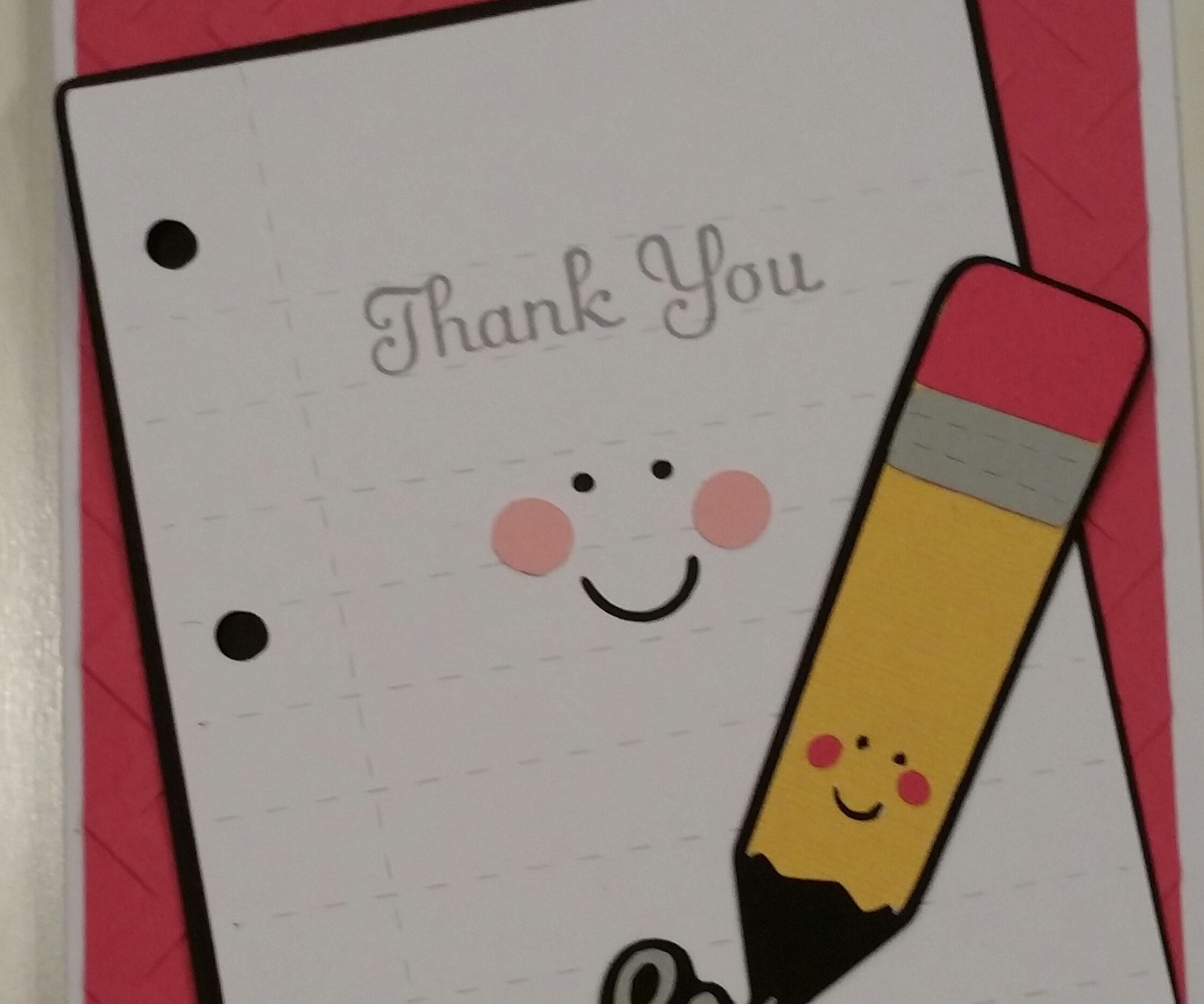 Pencil and Paper Thank You Card