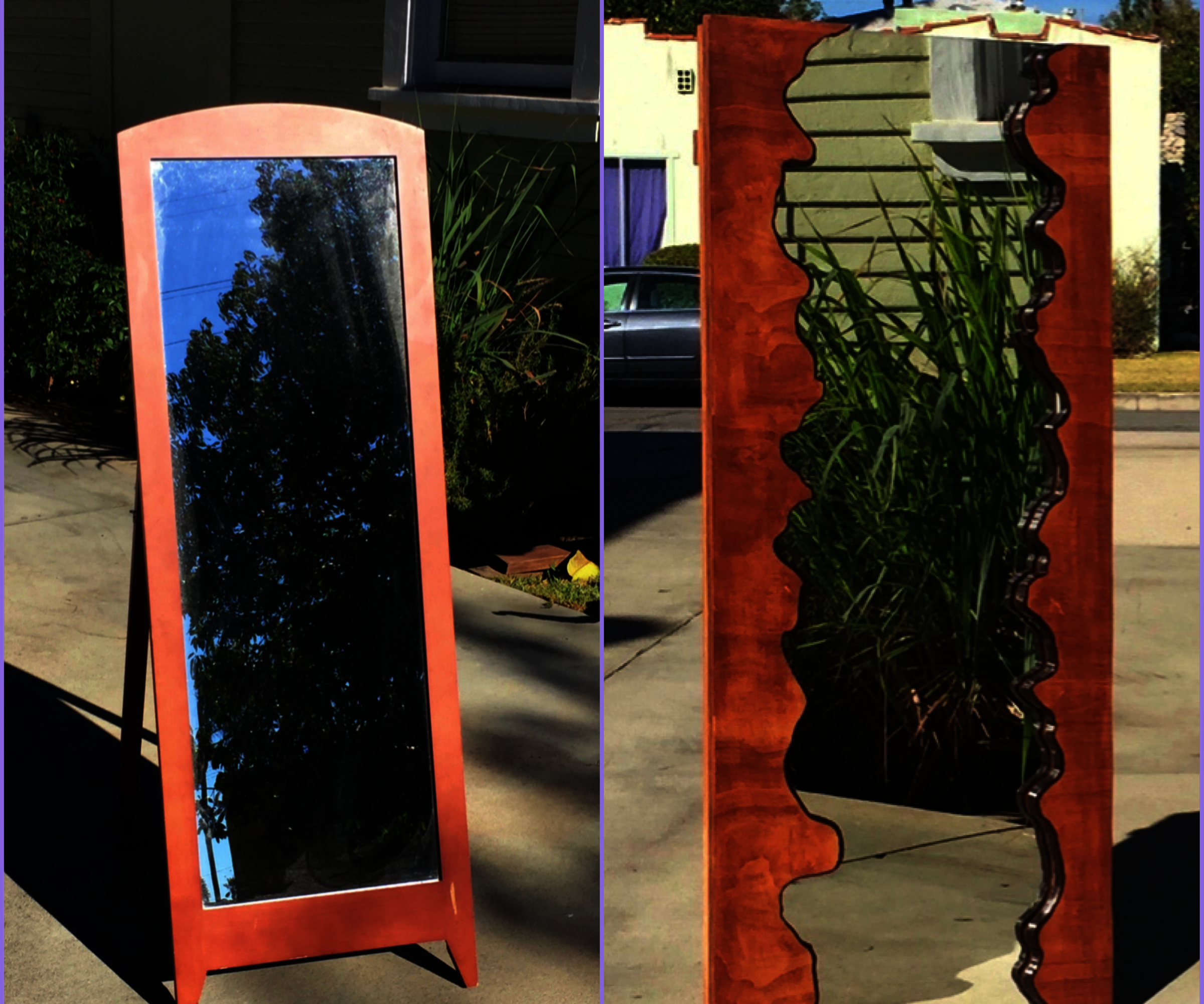 Faux Live Edge Wood Mirror