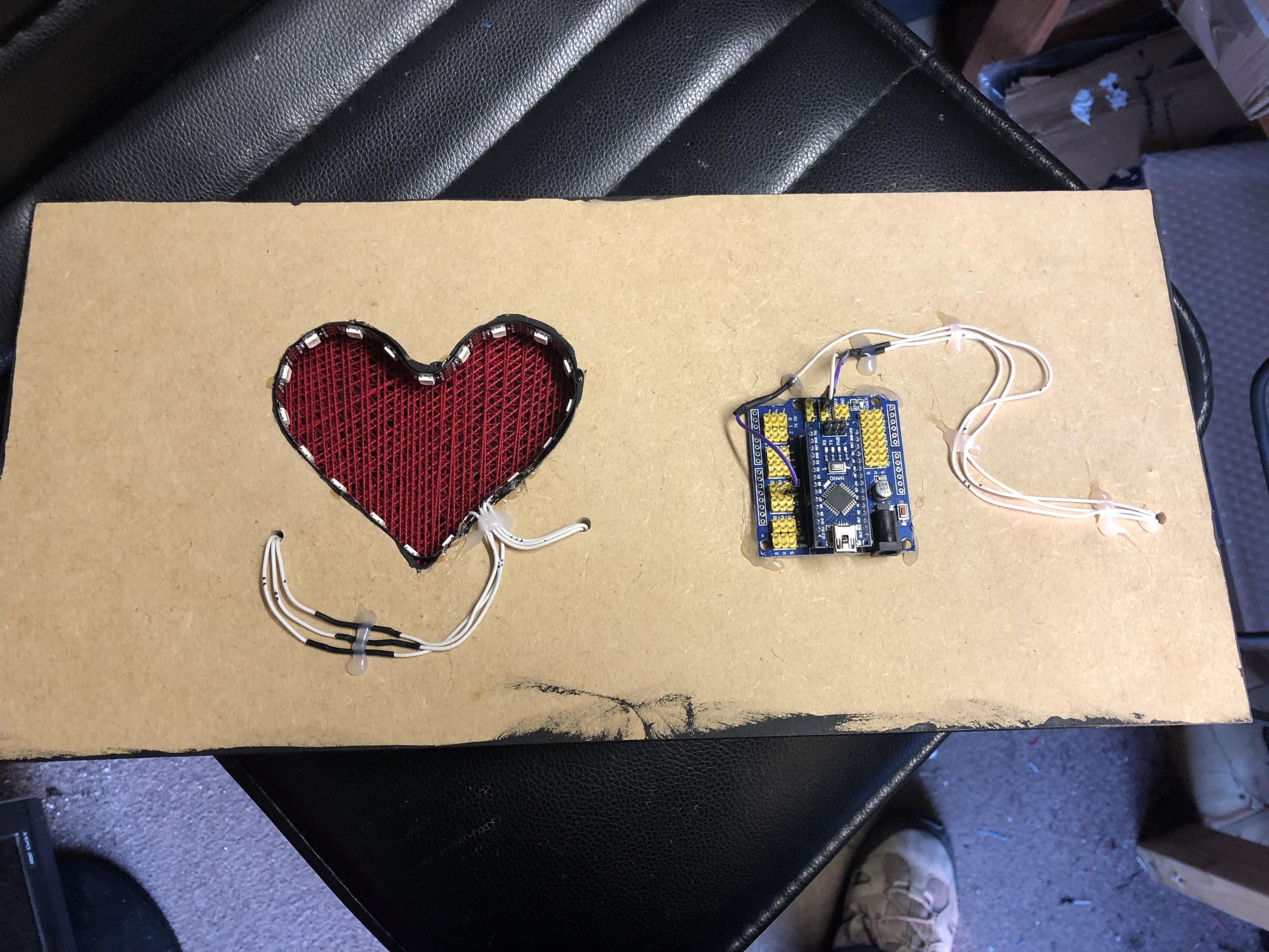 String Art Cardiac Line With Heart and LED's : 8 Steps (with Pictures ...