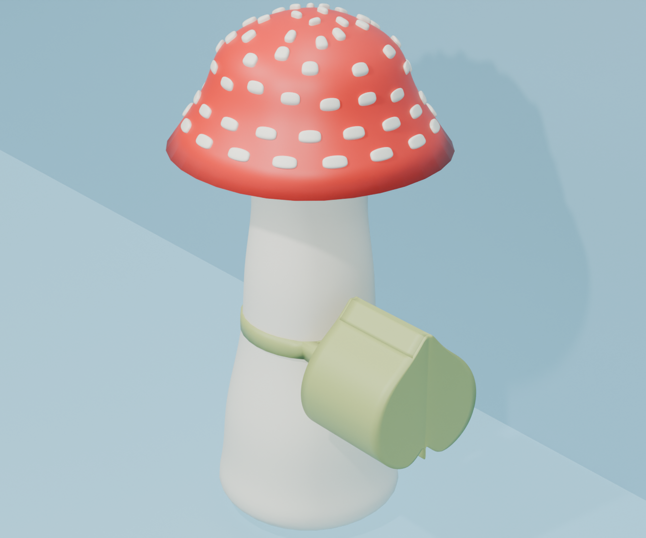 Mushroom-shaped Holder With an Attachable Extra Storage Holder; Mushmate!