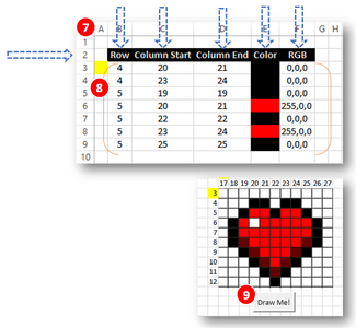 Learn to Code: Pixel Art Drawing With Microsoft Excel : 13 Steps ...