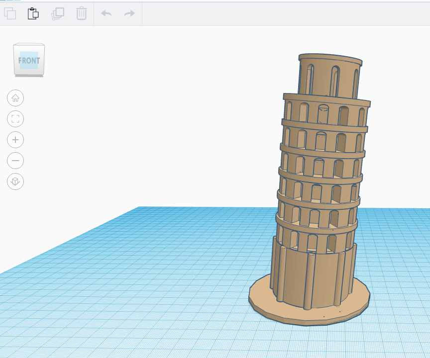 The Leaning Tower of Pisa in Tinkercad