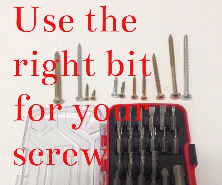 Use The Right Bit For Your Screw