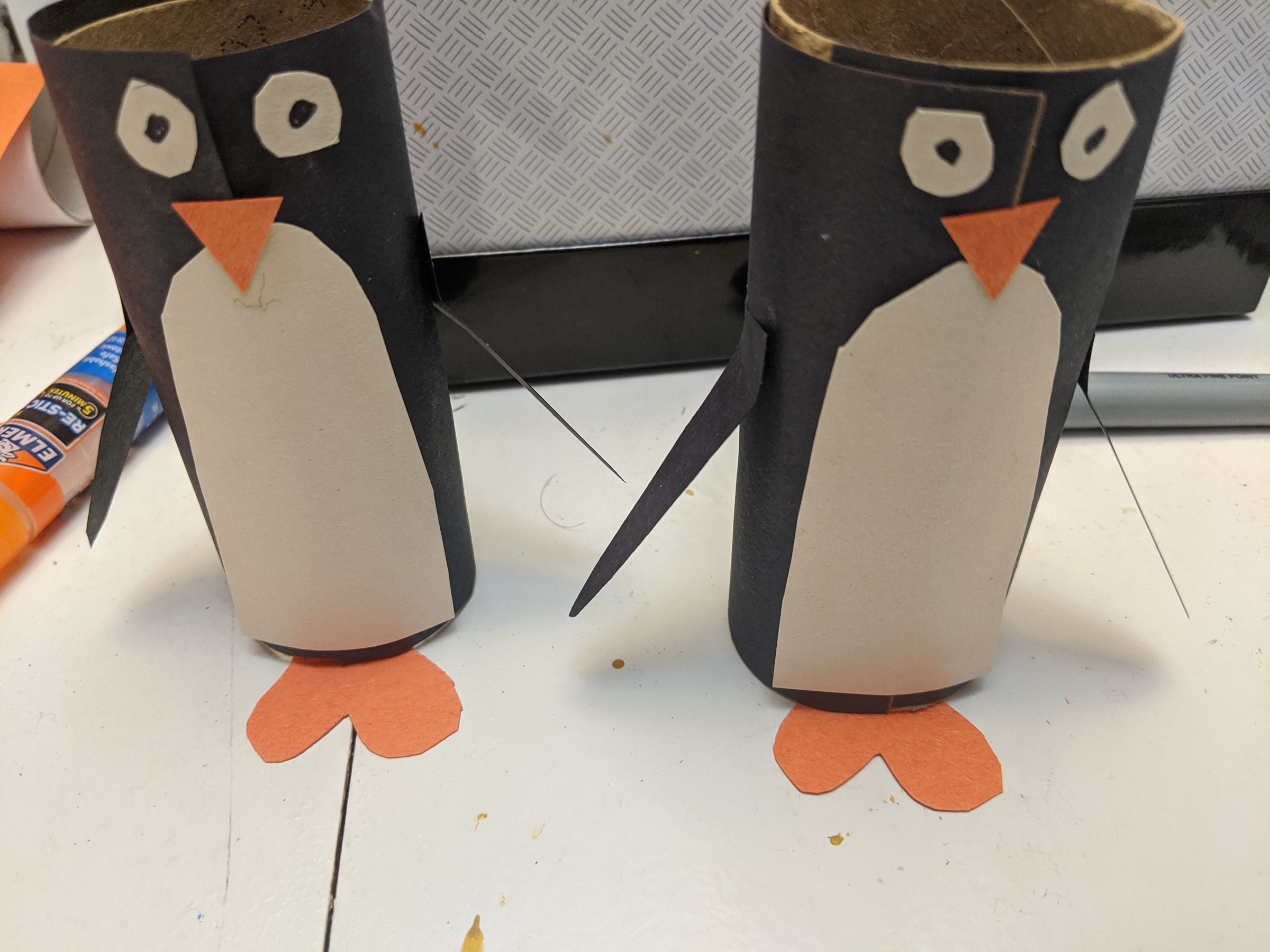Paper Tube Penguin Family 9 Steps Instructables