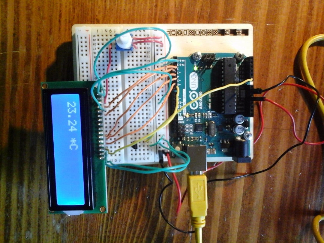 LCD Thermometer - Arduino : 3 Steps - Instructables