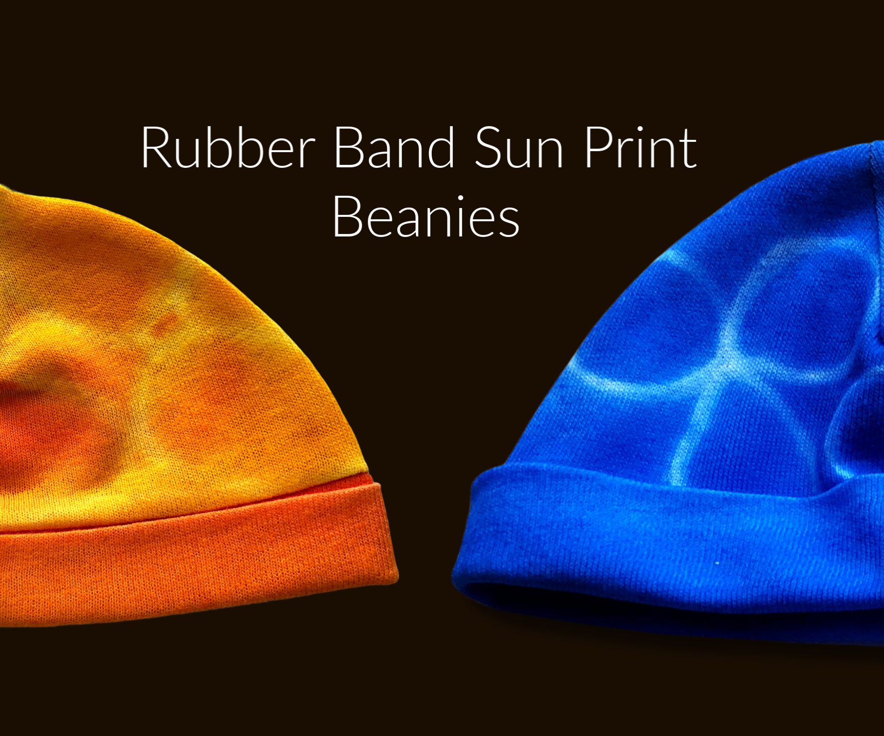 Rubber Band Sun Print Beanies