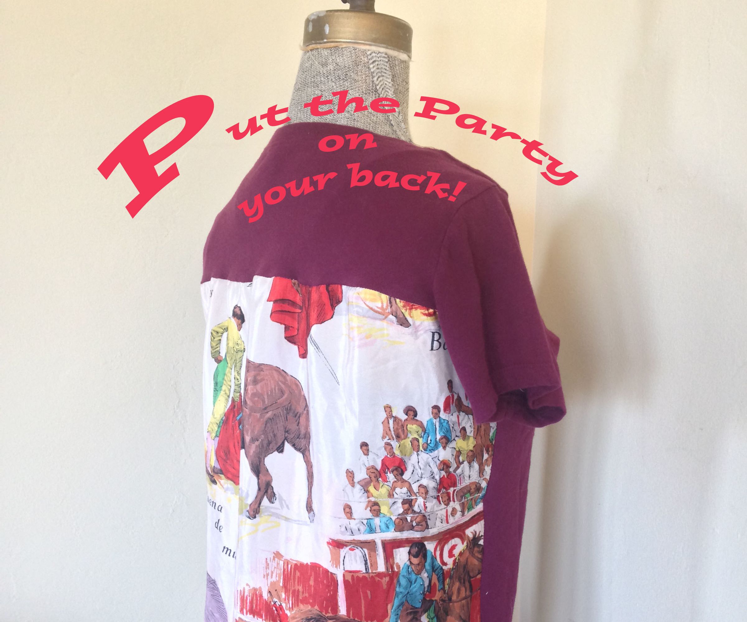 Add a Vintage Scarf to the Back of Your Tee