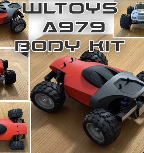 Body Kit for a Rc Car Wltoy A979 and A959. Make a New Body for Your Wltoy Rc Car Printed in the Colors You Want. Put a Led Stip in the Light Bar and I