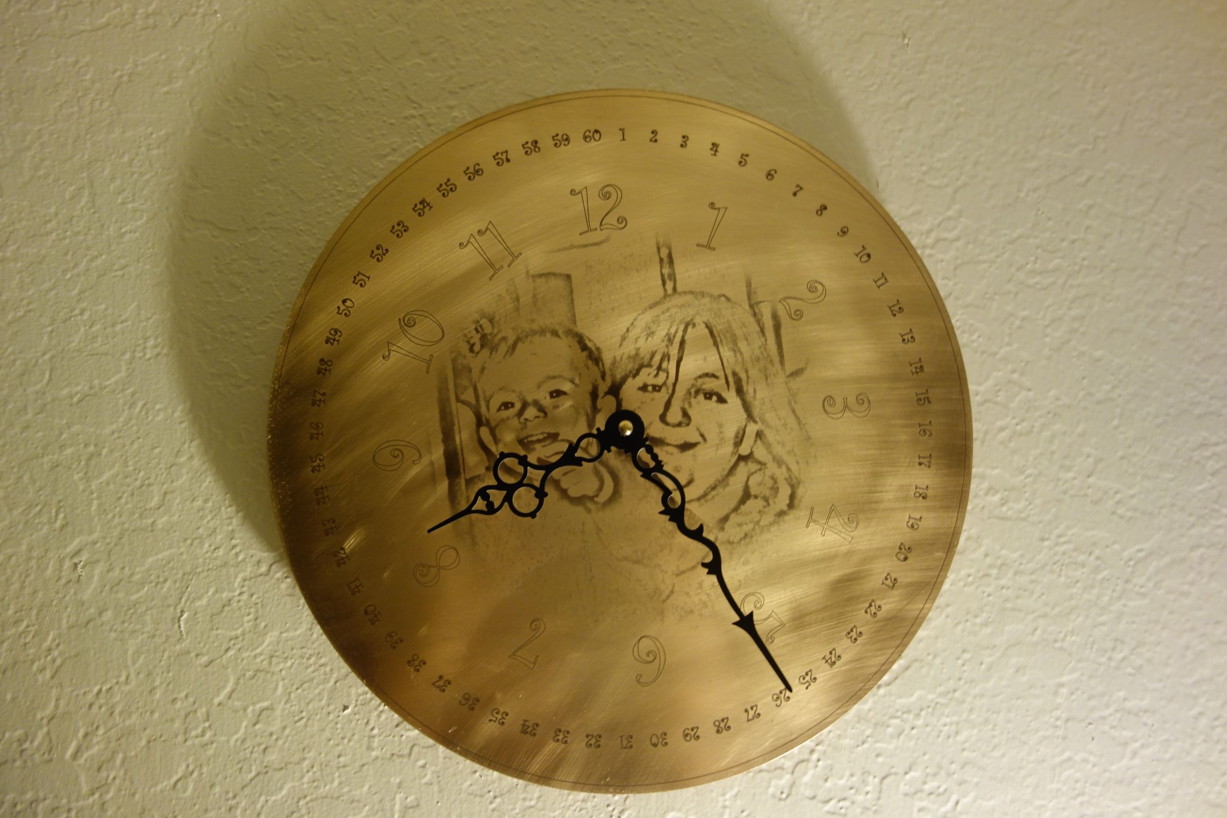 Epilog Laser etched clock with photo
