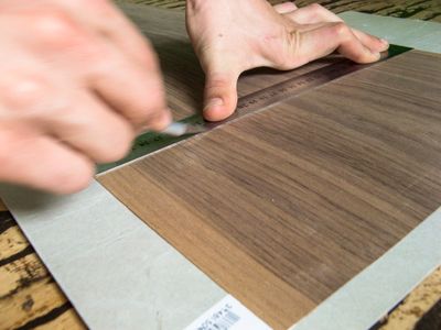 Mark and Cut the Veneer and Leather