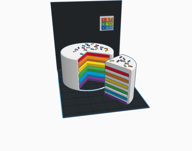 Kitchen Organizer ( Theme - Rainbow Cake) #Tinkercad