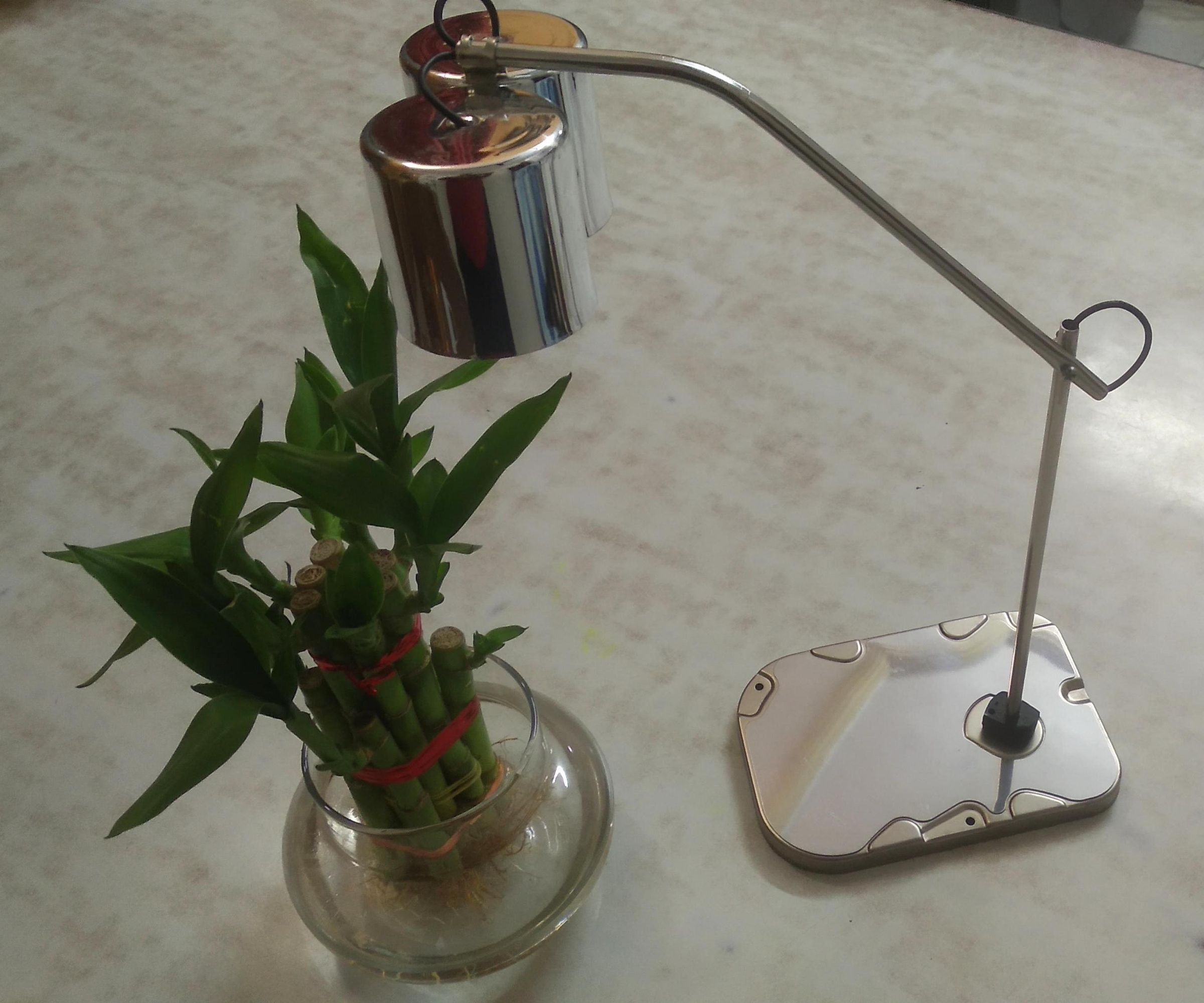 LED Table Lamp From Steel Straw and Deo Caps
