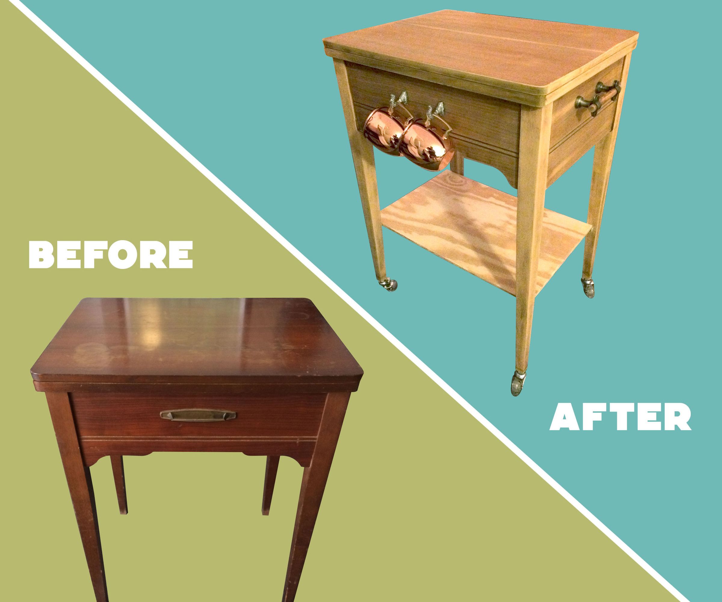 Sewing Machine Table to Bar Cart