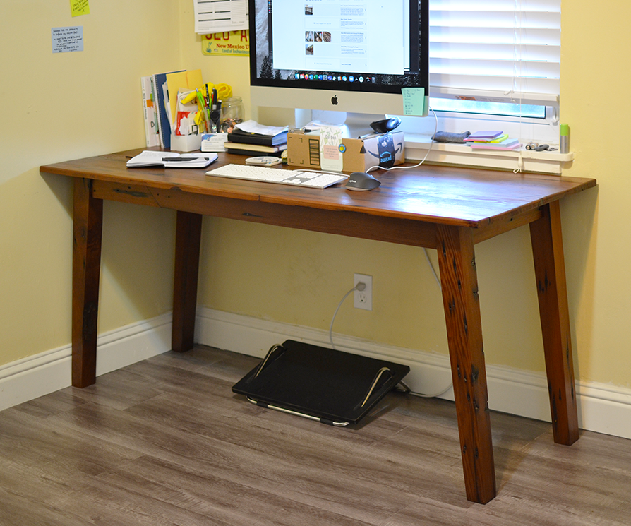 DIY Mid Century Modern Computer Desk With Reclaimed Wood 16 Steps