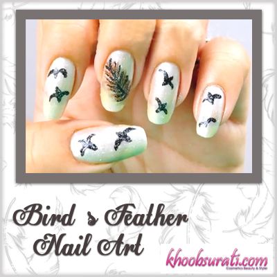 Bird's Feather Nail Art - Do It Yourself