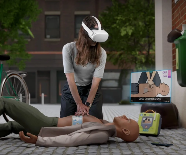 Virtual Reality CPR and AED Training