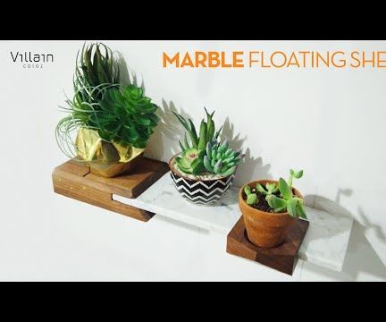 Upcycled Marble Floating Shelf 