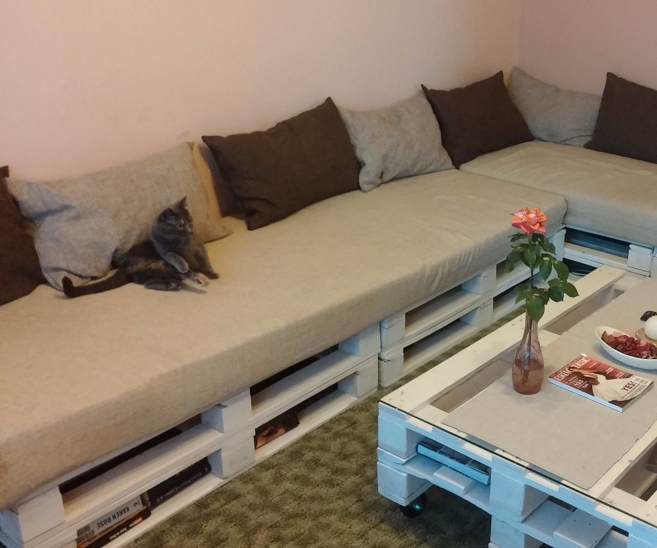 Our Pallet Sofa and Table