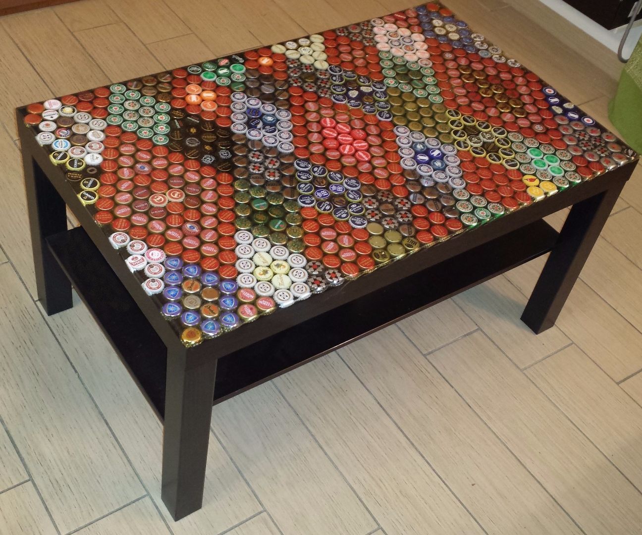 Beer caps table top
