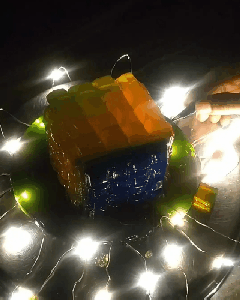 Rainbow Illuminated Ruby Cake