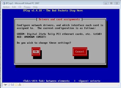 Installing IpCop Virtual Machine