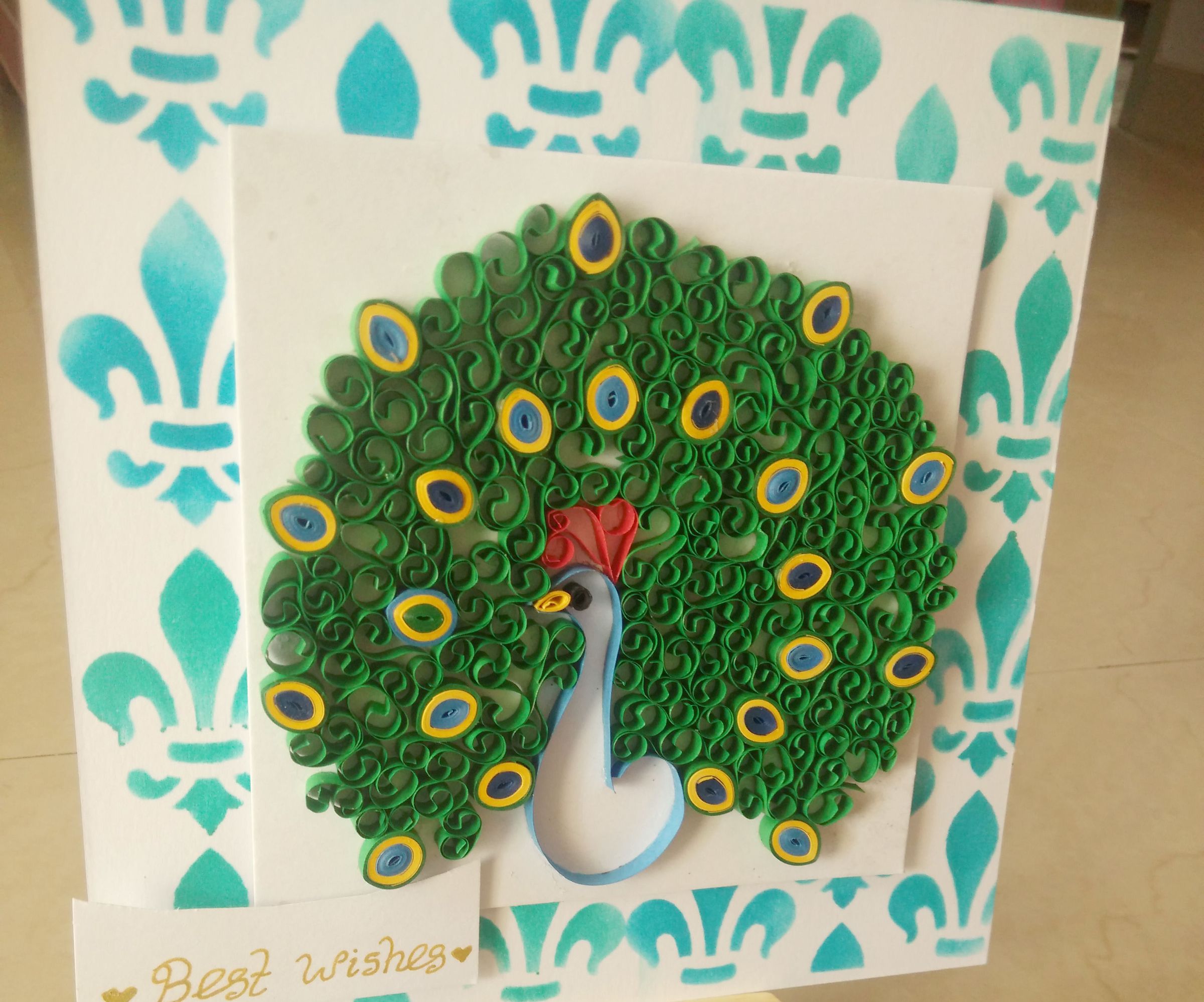 Quilled Best Wishes Card