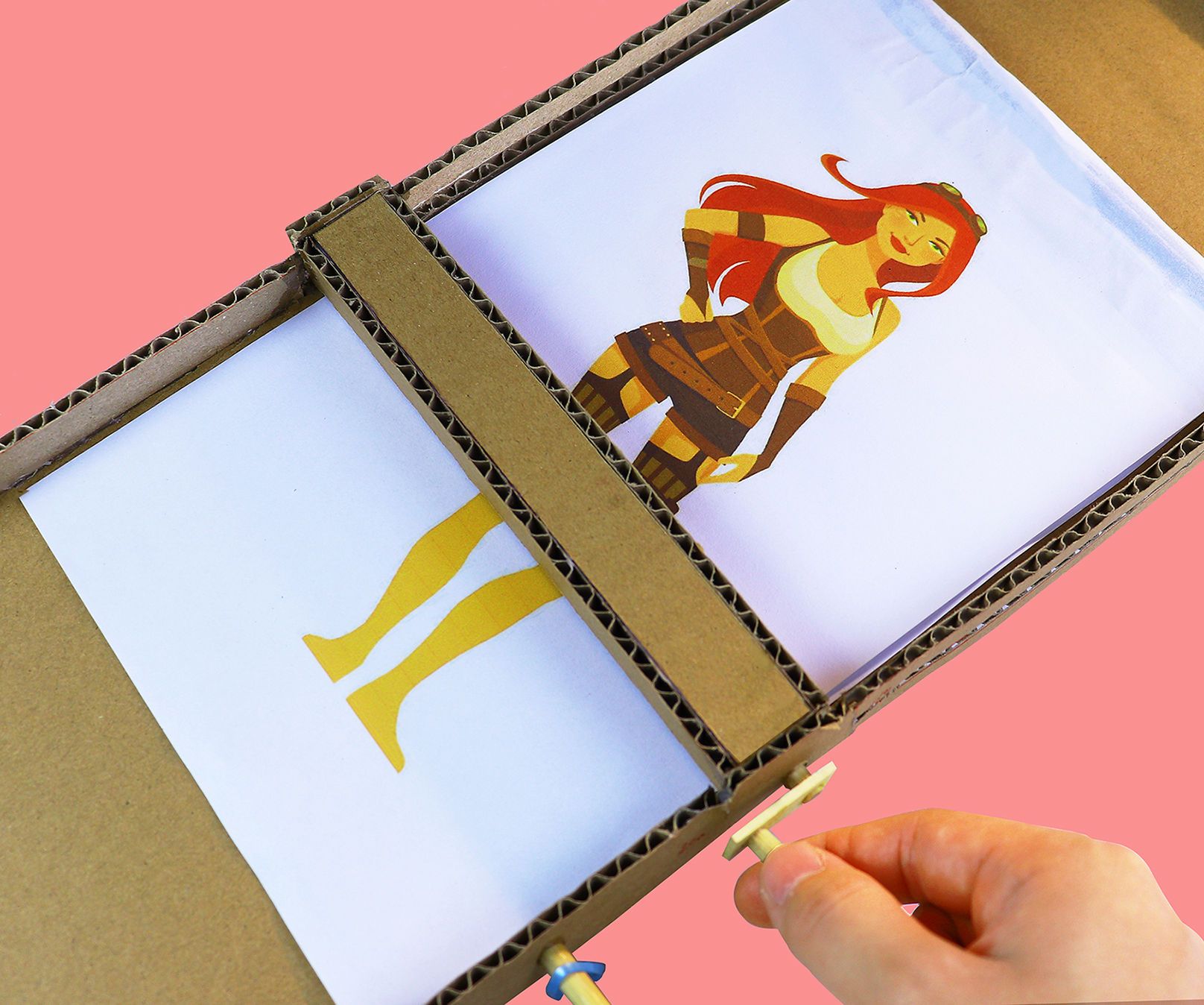 Magic to Transform a Girl With a Cardboard
