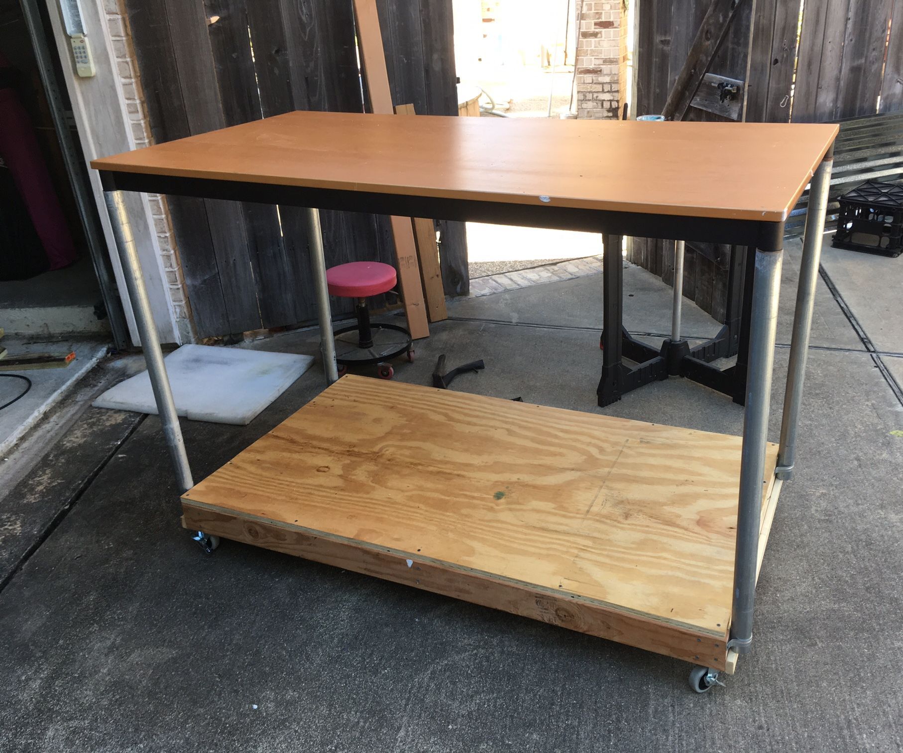 Table Conversion Into Wheeled Cart