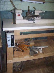 A Tall Work Table With Angled Legs and Simple Joints